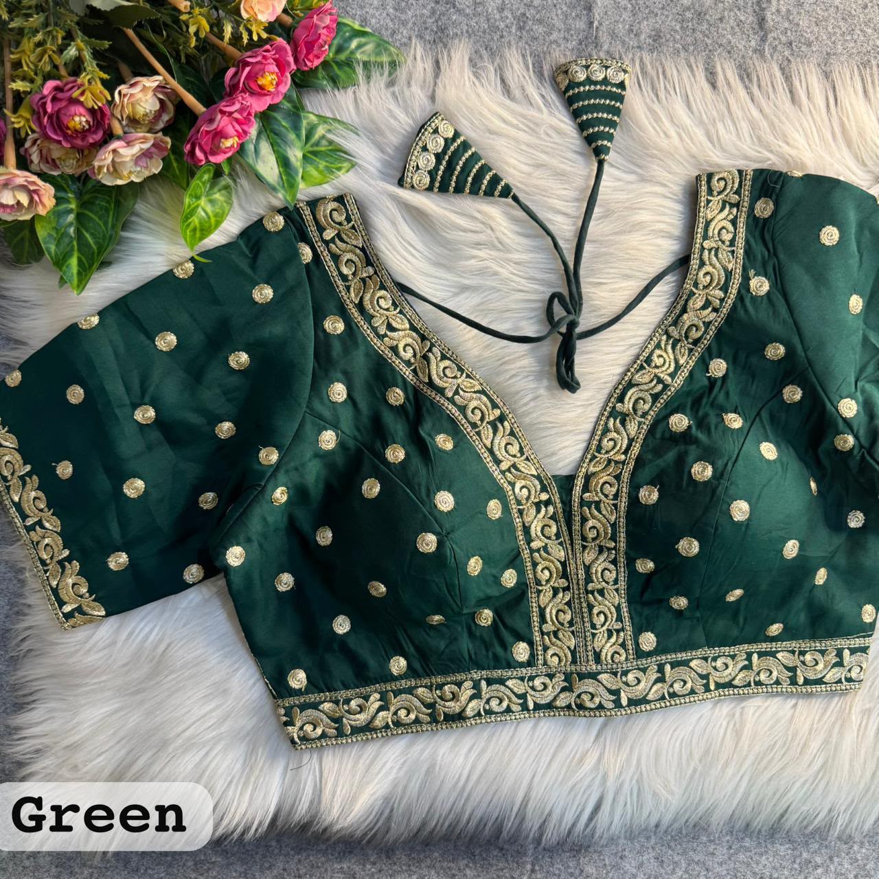 Heavy Roman Silk Partywear Blouse